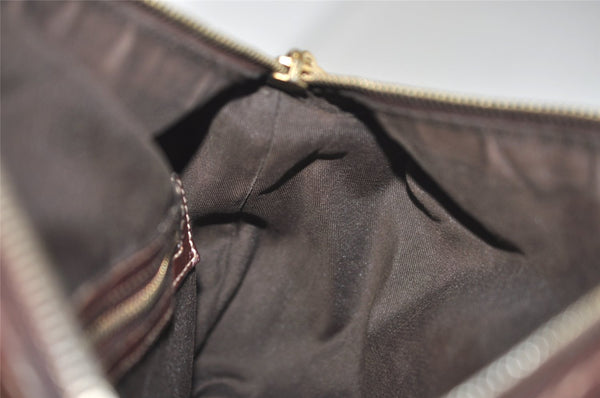 Authentic GUCCI 2Way Hand Bag GG Canvas Leather 189893 Beige Brown 1656J