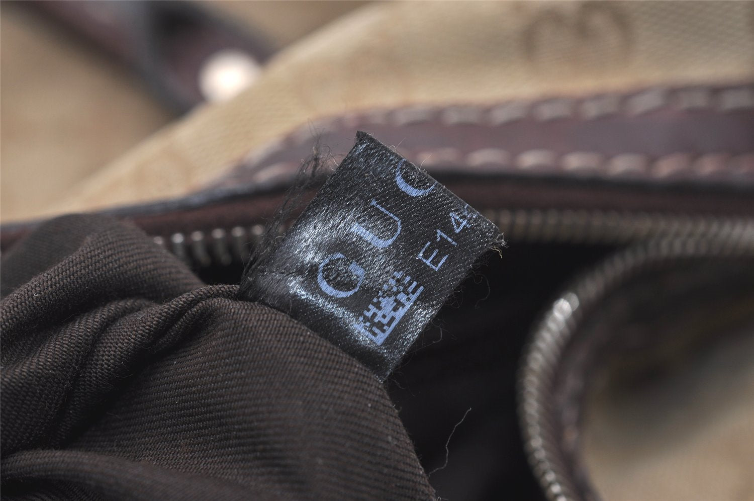 Authentic GUCCI 2Way Hand Bag GG Canvas Leather 189893 Beige Brown 1656J