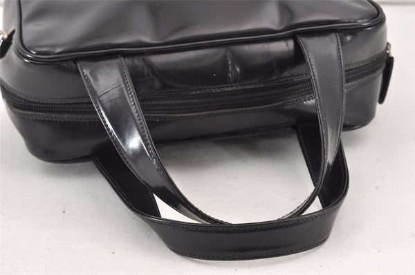 Authentic GUCCI Vintage 2Way Shoulder Hand Bag Purse Enamel Black Junk 1656K