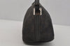 Authentic GUCCI Vintage Hand Bag Pouch Purse GG Canvas Leather 07198 Brown 1657J