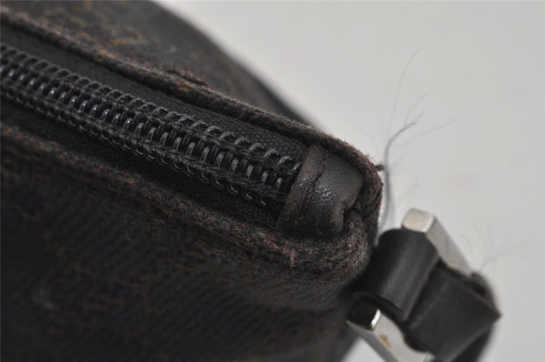 Authentic GUCCI Vintage Hand Bag Pouch Purse GG Canvas Leather 07198 Brown 1657J