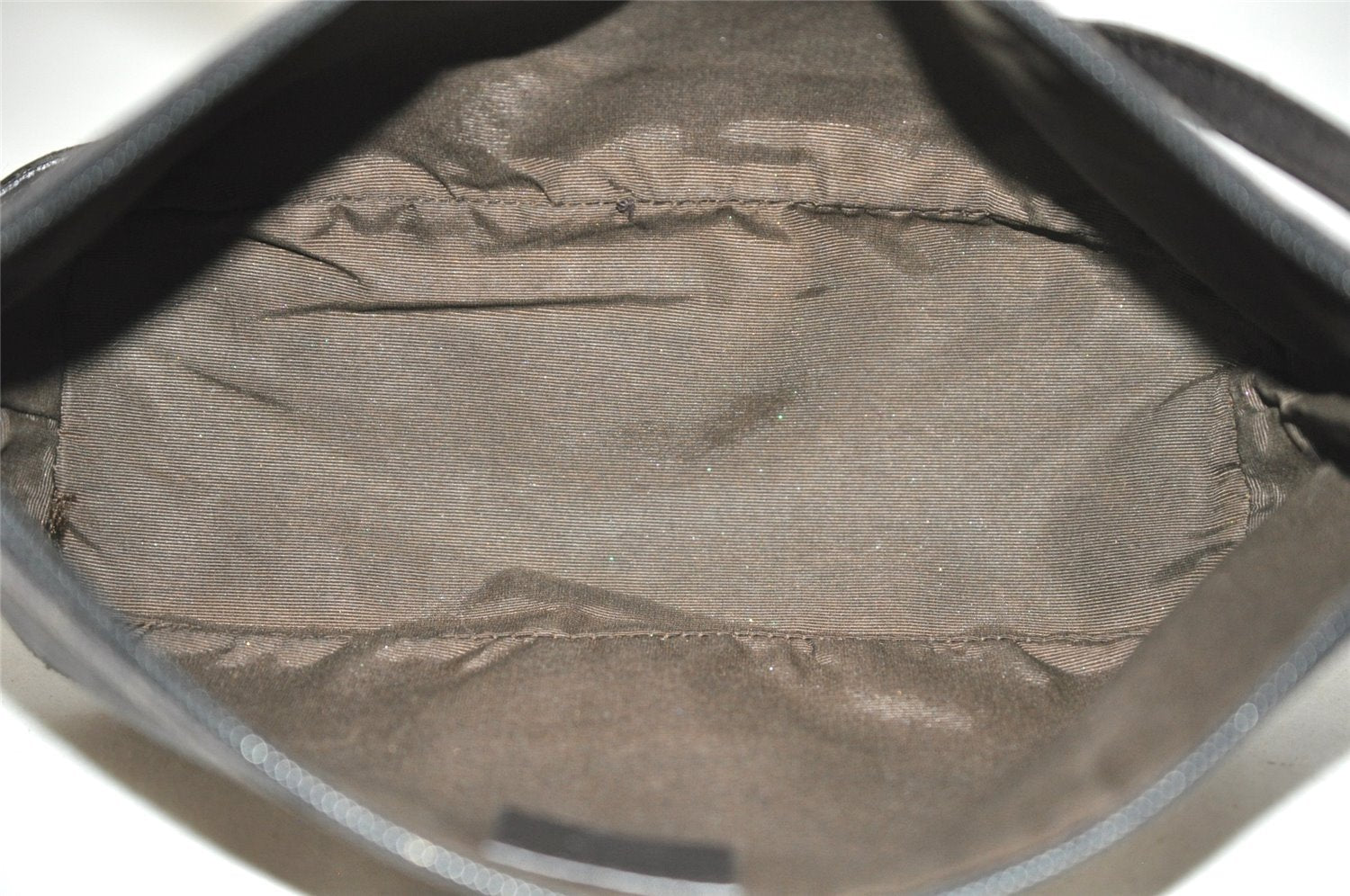 Authentic GUCCI Vintage Hand Bag Pouch Purse GG Canvas Leather 07198 Brown 1657J