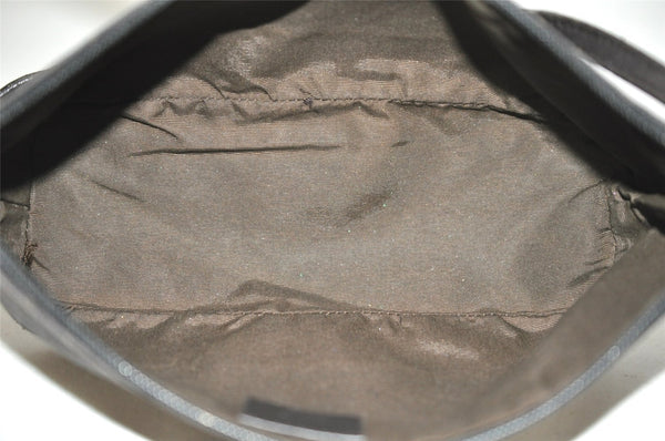 Authentic GUCCI Vintage Hand Bag Pouch Purse GG Canvas Leather 07198 Brown 1657J