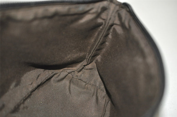 Authentic GUCCI Vintage Hand Bag Pouch Purse GG Canvas Leather 07198 Brown 1657J