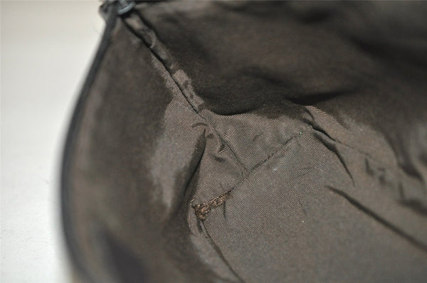 Authentic GUCCI Vintage Hand Bag Pouch Purse GG Canvas Leather 07198 Brown 1657J