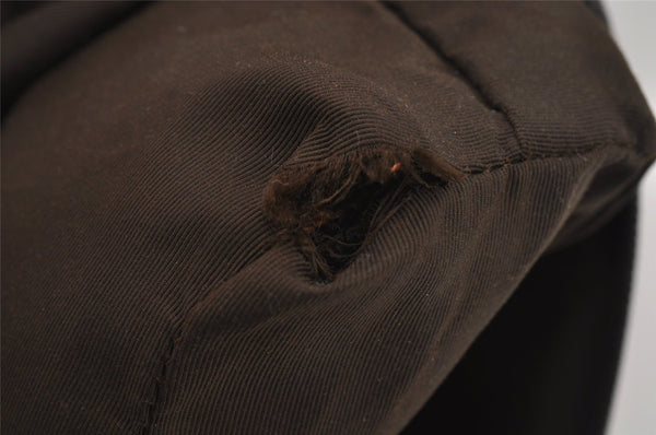 Authentic GUCCI Vintage Hand Bag Pouch Purse GG Canvas Leather 07198 Brown 1657J