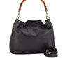 Authentic GUCCI Bamboo 2Way Shoulder Hand Bag Leather Black 0011577 Junk 1657K
