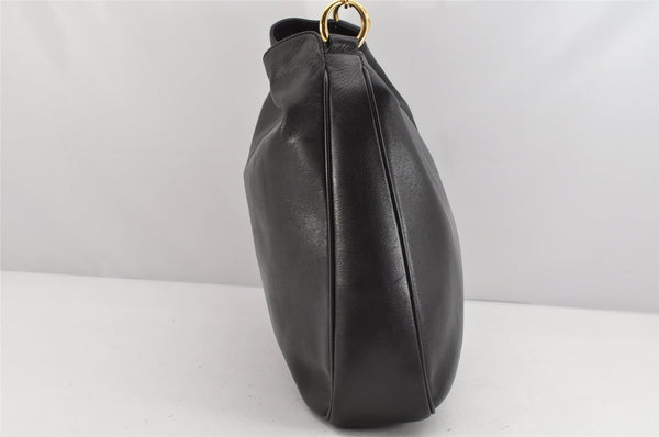 Authentic GUCCI Bamboo 2Way Shoulder Hand Bag Leather Black 0011577 Junk 1657K