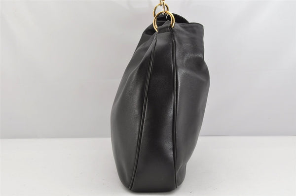 Authentic GUCCI Bamboo 2Way Shoulder Hand Bag Leather Black 0011577 Junk 1657K
