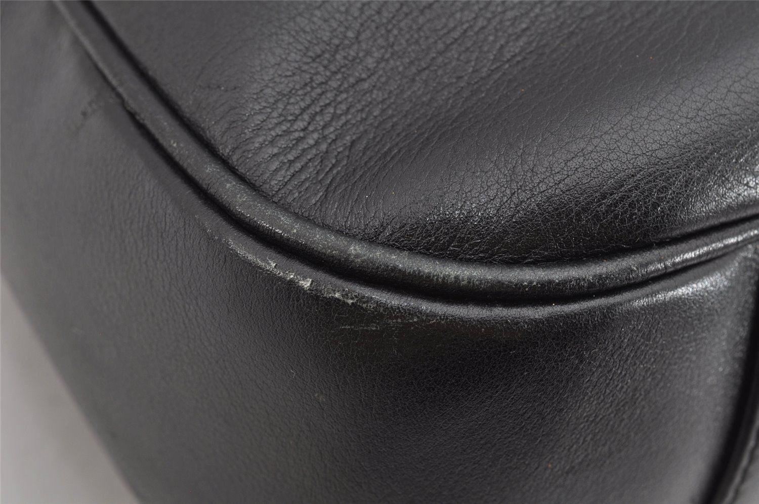 Authentic GUCCI Bamboo 2Way Shoulder Hand Bag Leather Black 0011577 Junk 1657K