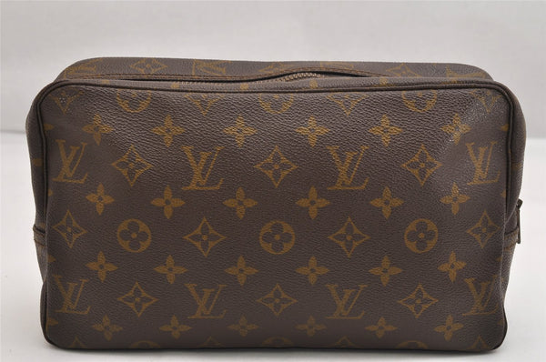 Auth Louis Vuitton Monogram Trousse Toilette 28 Clutch Hand Bag Old Model 1658K