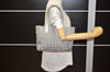 Authentic CHANEL New Travel Line Shoulder Tote Bag Nylon Leather Silver 1659K