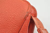 Authentic CHANEL Caviar Skin CC Logo Cosmetic Pouch Purse Orange Junk 1661K