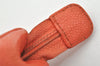 Authentic CHANEL Caviar Skin CC Logo Cosmetic Pouch Purse Orange Junk 1661K