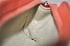 Authentic CHANEL Caviar Skin CC Logo Cosmetic Pouch Purse Orange Junk 1661K
