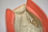 Authentic CHANEL Caviar Skin CC Logo Cosmetic Pouch Purse Orange Junk 1661K