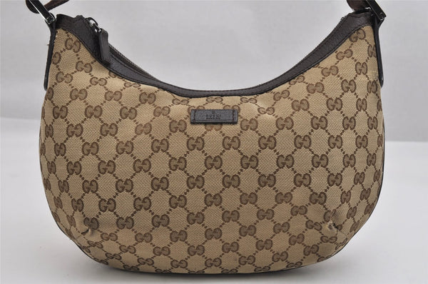 Authentic GUCCI Shoulder Cross Body Bag GG Canvas Leather 181092 Brown 1662K