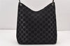 Authentic GUCCI Bamboo Shoulder Bag GG Suede Leather Black 0013007 Junk 1663K