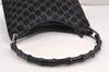 Authentic GUCCI Bamboo Shoulder Bag GG Suede Leather Black 0013007 Junk 1663K