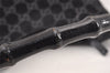Authentic GUCCI Bamboo Shoulder Bag GG Suede Leather Black 0013007 Junk 1663K