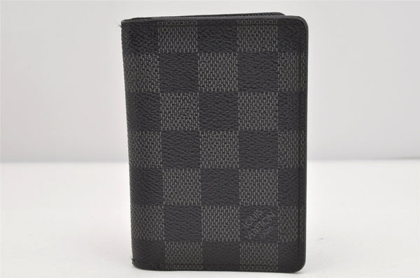 Authentic Louis Vuitton Damier Graphite Organizer De Posh N63075 Card Case 1664K