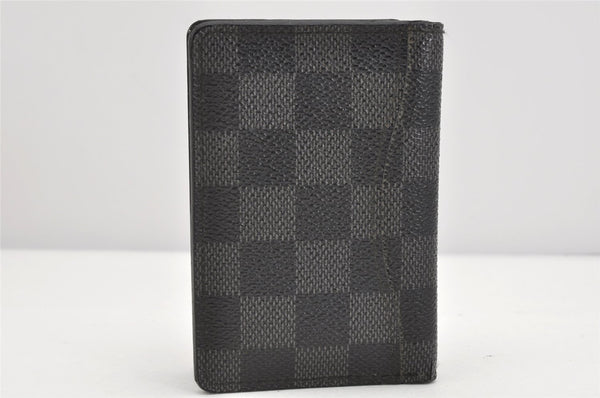 Authentic Louis Vuitton Damier Graphite Organizer De Posh N63075 Card Case 1664K