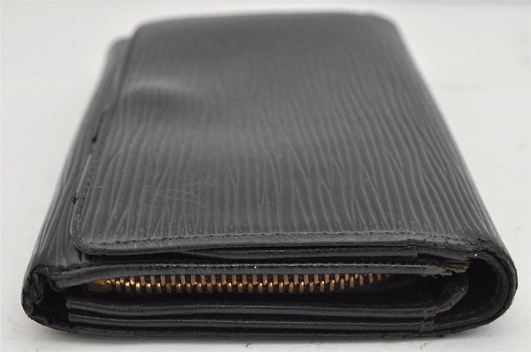 Auth Louis Vuitton Epi Porte Monnaie Billets Tresor Wallet Black M63502 LV 1665K