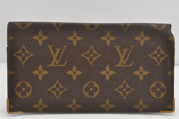 Authentic Louis Vuitton Monogram Porte Chequier Double M62223 Long Wallet 1666K