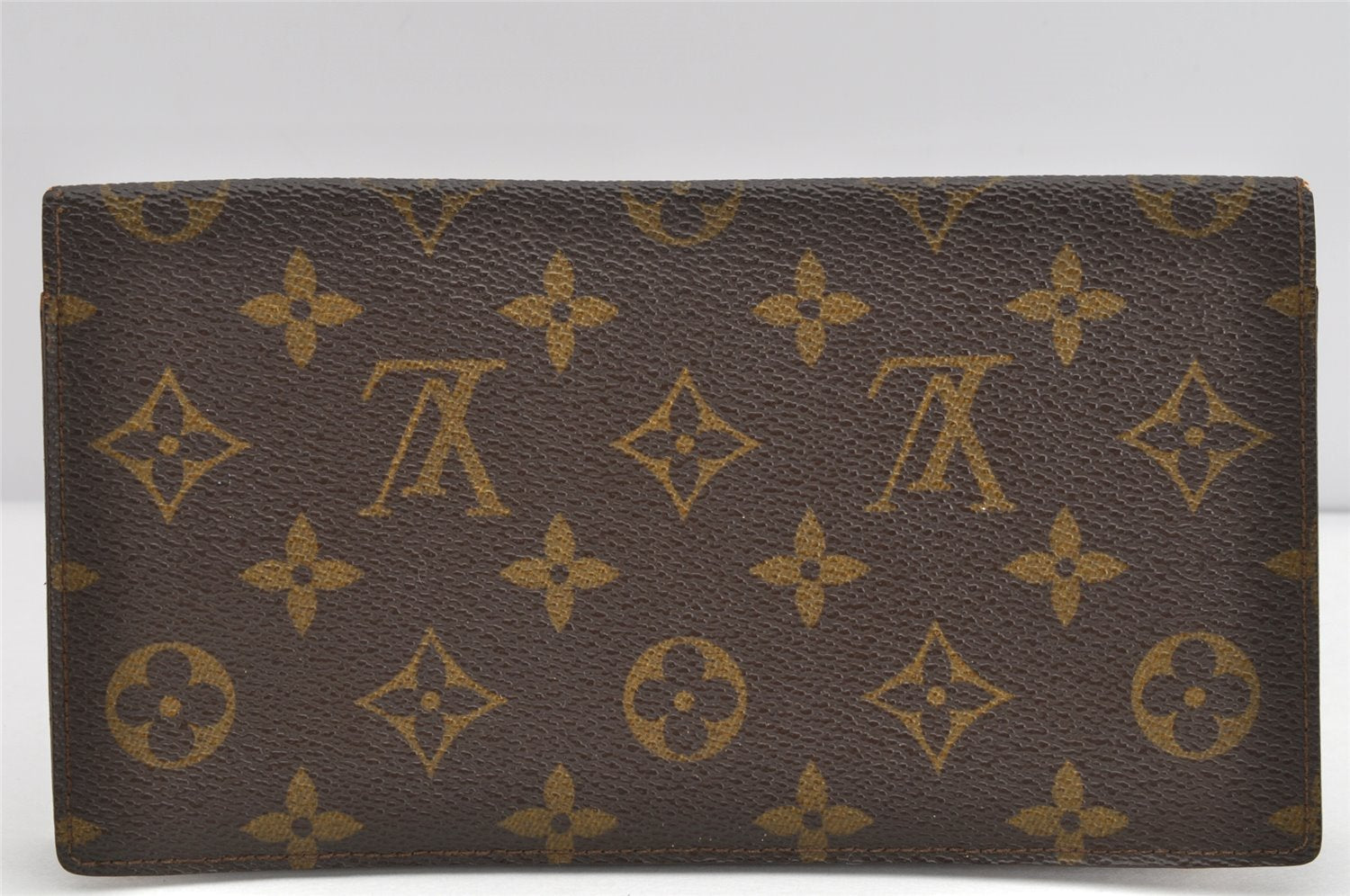 Authentic Louis Vuitton Monogram Porte Chequier Double M62223 Long Wallet 1666K