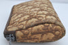 Authentic Christian Dior Vintage Trotter Pouch Purse Canvas Leather Brown 1667K