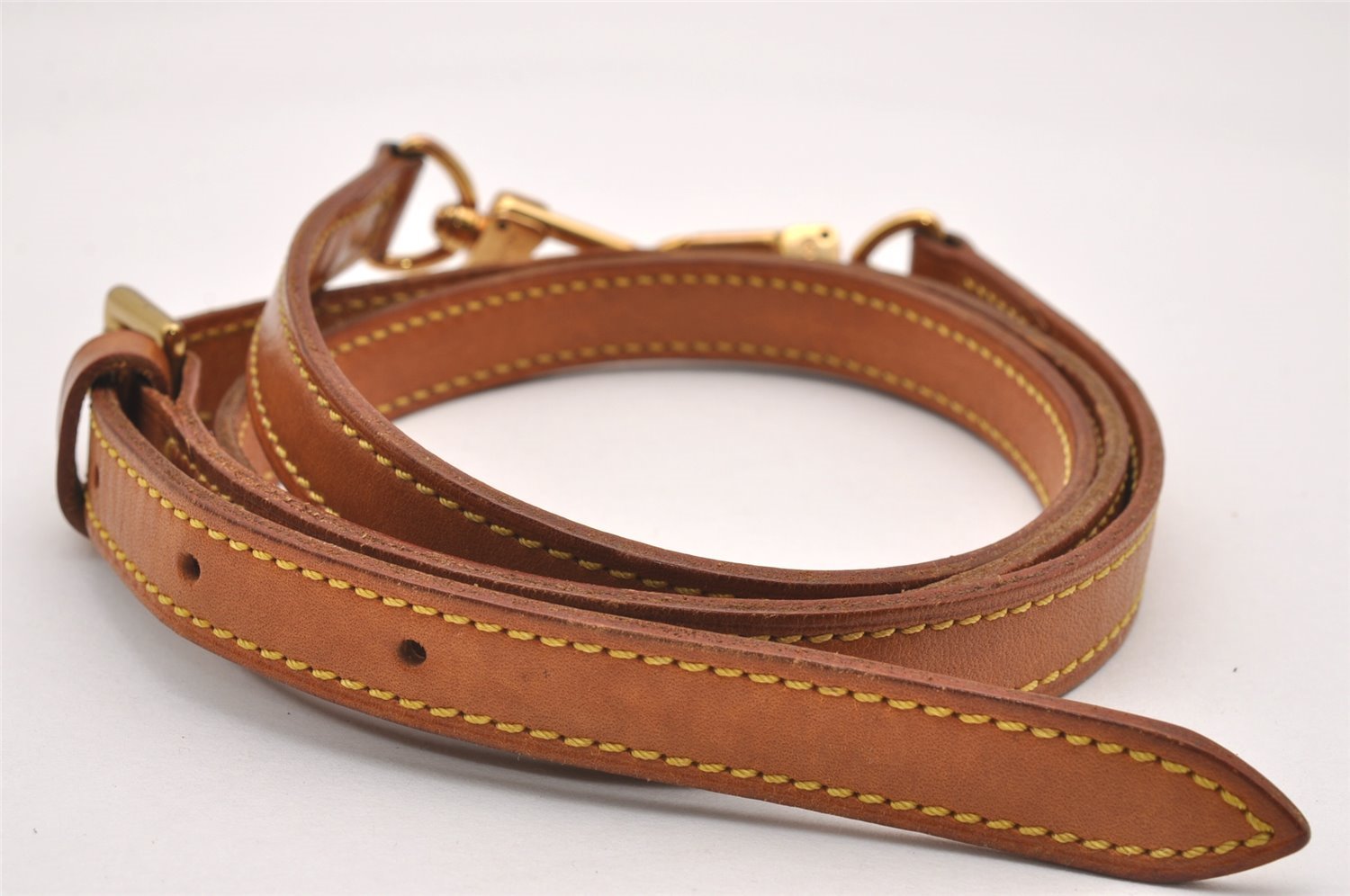 Authentic Louis Vuitton Leather Shoulder Strap Beige 40.7-47.2