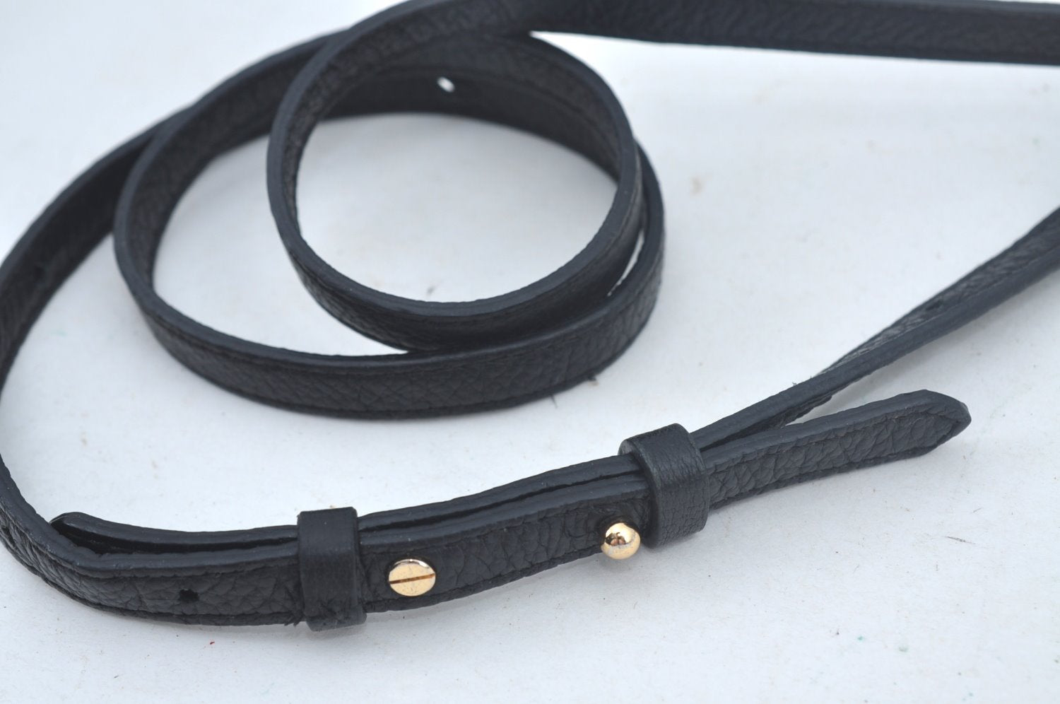 Authentic Louis Vuitton Leather Shoulder Strap Black 36.2-44.9