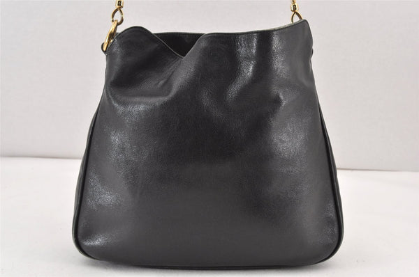Authentic GUCCI Bamboo 2Way Shoulder Hand Bag Purse Leather Black Junk 1673K