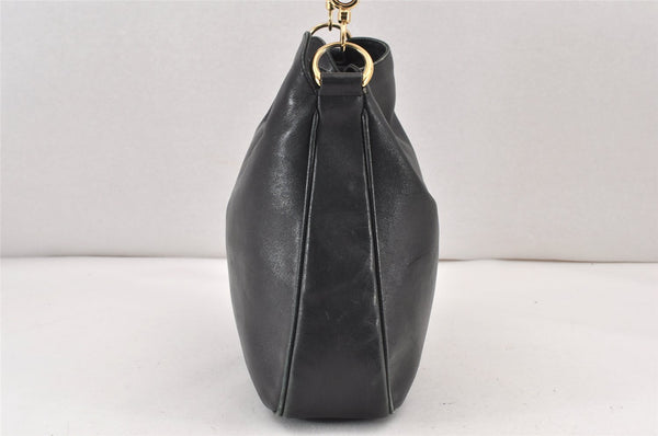 Authentic GUCCI Bamboo 2Way Shoulder Hand Bag Purse Leather Black Junk 1673K