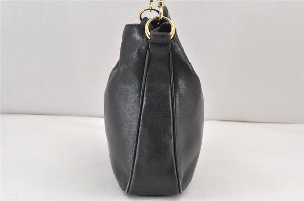 Authentic GUCCI Bamboo 2Way Shoulder Hand Bag Purse Leather Black Junk 1673K