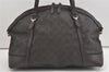 Authentic GUCCI 2Way Shoulder Hand Bag GG PVC Leather 309614 Brown 1674J