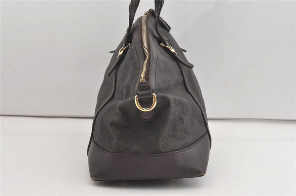 Authentic GUCCI 2Way Shoulder Hand Bag GG PVC Leather 309614 Brown 1674J