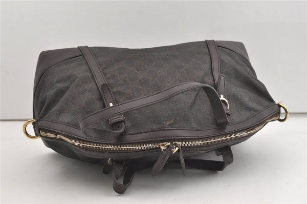 Authentic GUCCI 2Way Shoulder Hand Bag GG PVC Leather 309614 Brown 1674J