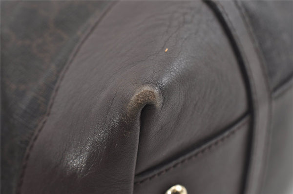 Authentic GUCCI 2Way Shoulder Hand Bag GG PVC Leather 309614 Brown 1674J