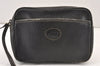 Authentic GUCCI Vintage Clutch Hand Bag Purse Leather Black Junk 1674K