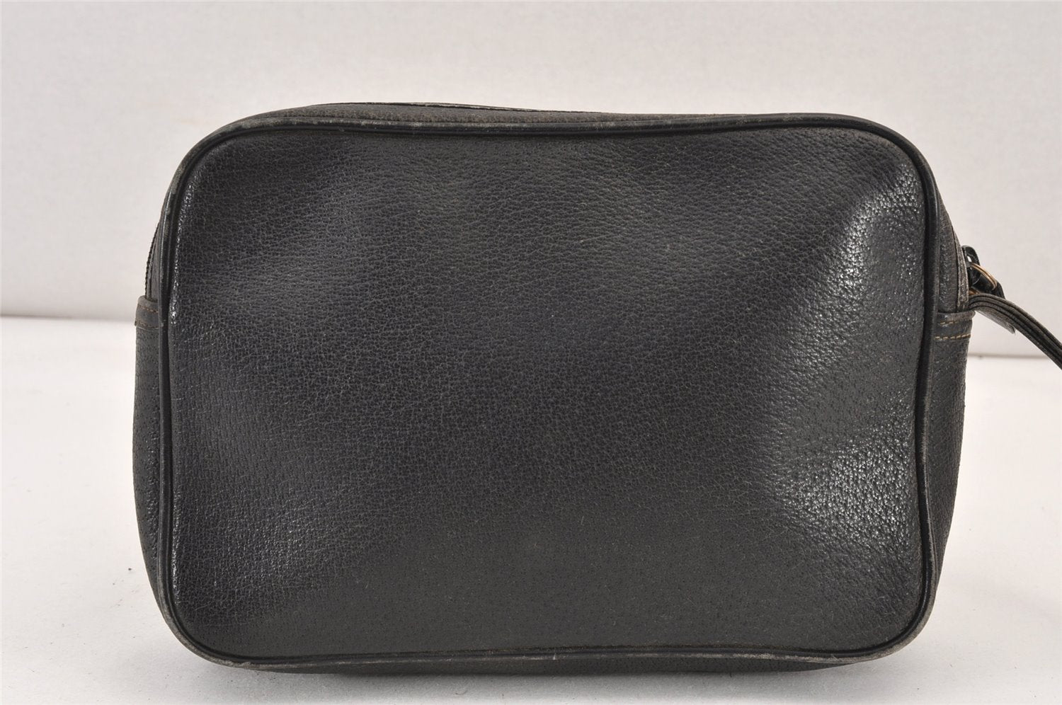 Authentic GUCCI Vintage Clutch Hand Bag Purse Leather Black Junk 1674K