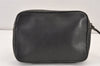 Authentic GUCCI Vintage Clutch Hand Bag Purse Leather Black Junk 1674K