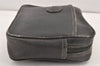 Authentic GUCCI Vintage Clutch Hand Bag Purse Leather Black Junk 1674K