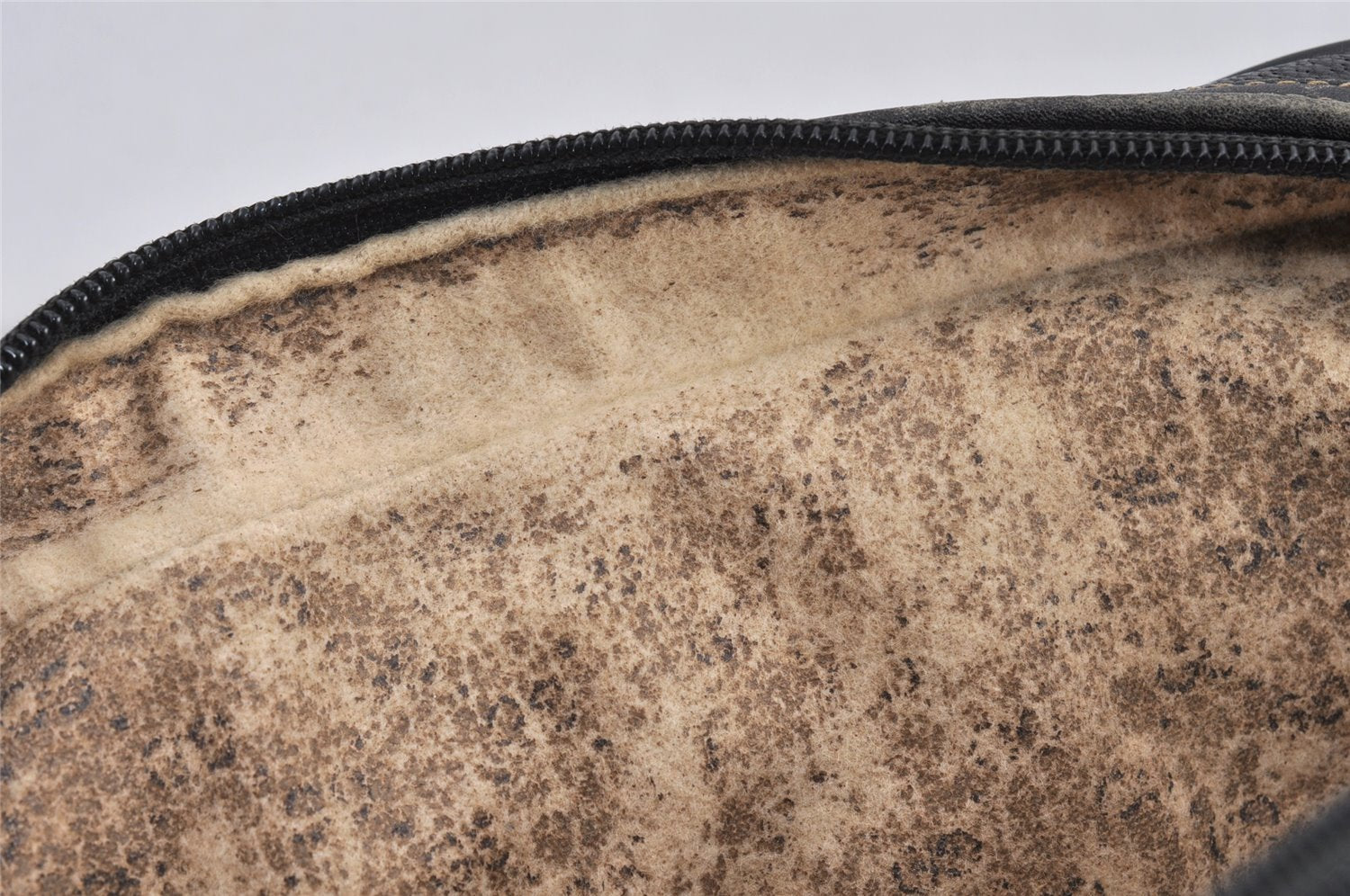 Authentic GUCCI Vintage Clutch Hand Bag Purse Leather Black Junk 1674K