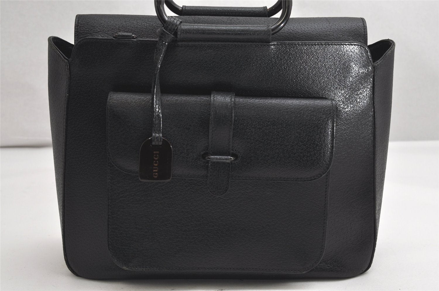 Authentic GUCCI Vintage 2Way Shoulder Tote Bag Leather Black Junk 1675K