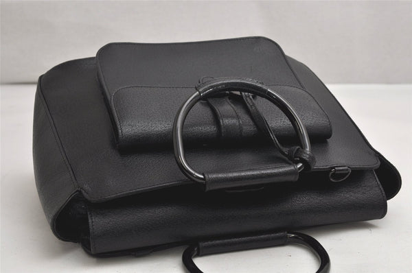 Authentic GUCCI Vintage 2Way Shoulder Tote Bag Leather Black Junk 1675K