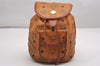 Authentic MCM Vintage Visetos Leather Drawstring Backpack Brown 1676J