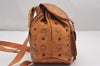 Authentic MCM Vintage Visetos Leather Drawstring Backpack Brown 1676J