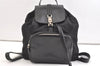 Authentic GUCCI Jackie Drawstring Backpack Nylon Leather 0030245 Black 1676K
