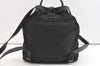 Authentic GUCCI Jackie Drawstring Backpack Nylon Leather 0030245 Black 1676K